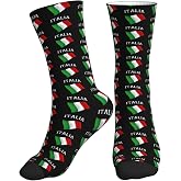 MOCSONE Italia Italy Italian Flag Unisex Casual Crew Socks Patterned Athletic Socks