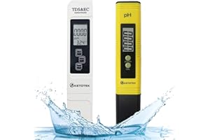 KETOTEK Digital pH TDS & EC Temp Meter for Water, pH Pen and PPM Tester TDS-EC-Temperature Meter, PH Tester with 0-14.00pH and 0.01 Accuracy, TDS EC PH Meters for Aquarium, Hydroponic, RO System