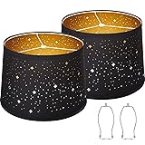 Black Drum Lampshades Set of 2 With Sky Stars