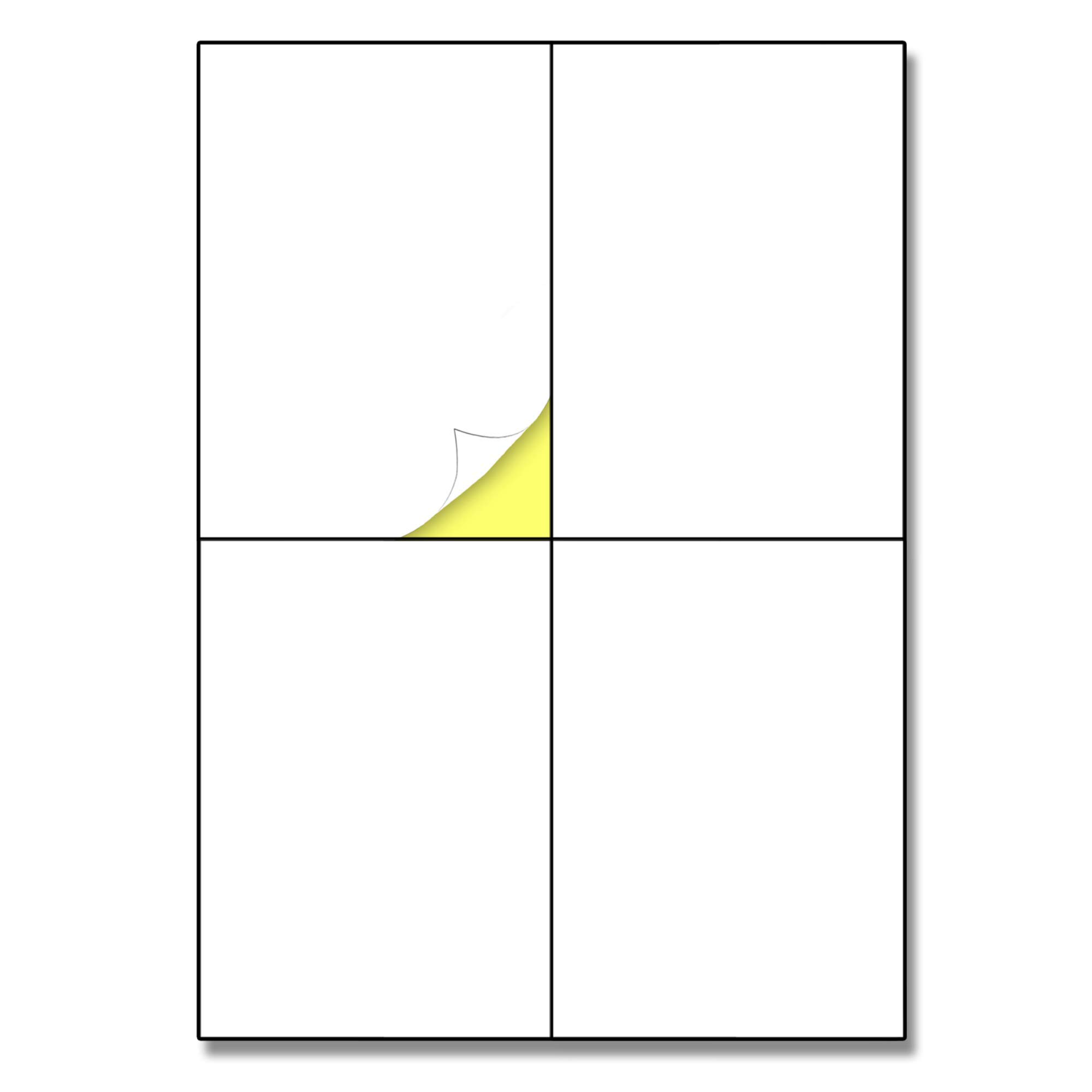 25 Sheets - Large Sticky Labels Stickers White A4, for Boxes/Postage/Shipping - 4 per Sheet, 148.5 x 105mm (A6)