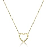 Foxgirl Gold Heart Necklaces for Women 14k Gold Plated Pendant Necklace Simple Cute Necklaces for Women Dainty Layered Choker Necklaces for Women Gold Jewelry for Teen Girls