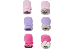 American Trends Toddler Mittens 3 Pairs Toddler Snow Gloves Warm Fleece Kids Winter Gloves for Baby Boys Girls