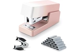 Gevanchi Mini Stapler, 20 Sheet Office Desktop Stapler with 640 Standard Staples and A Staple Remover,Gradation Pink