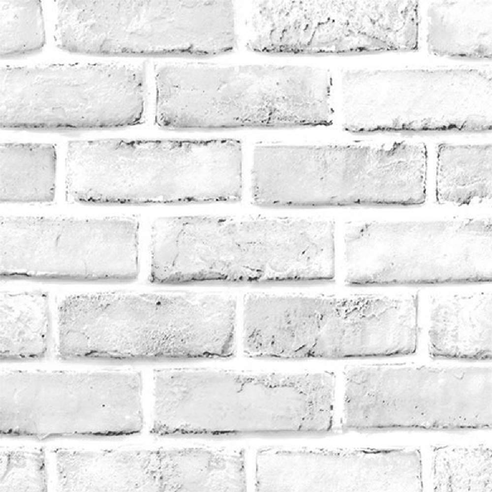 TAOGIFT 45CMX10M Self Adhesive Vinyl Grey White 3D Brick Wallpaper Mural for Kitchen Walls Backsplash Bathroom Home Furniture Decal