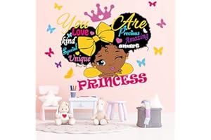 CASADECOR Black Girl Wall Decals for Girls Bedroom Religious Butterfly Wall Art Sticker Inspirational Quotes You are Beautiful Nursery Wall Sticker for Kid Room Bedroom Playroom Living Room Home Decor.