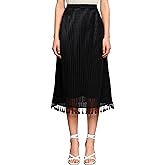 Clastere Half Slip for Under Dress - Long Underskirt with Unique Tassel Soft Pleating Slips for Women Under Dresses