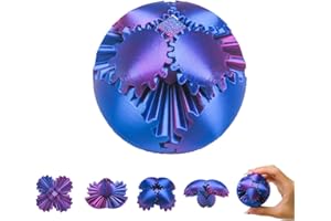 MerryXD Gear Ball Fidget Toy,GearSphere Desk 3D Printed Perfect for Stress and Anxiety Relaxing Fidget Toy Gear Fidget Sphere Activity Gear Ball for Adults A