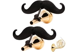 Brasstache - (2-pack) Clip-on Mustache for French Horn Mouthpiece, XL (2-Pack, French Horn)