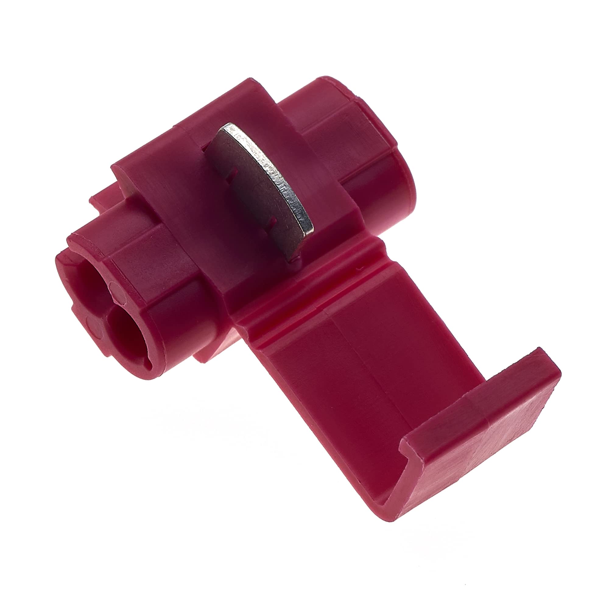 Tap Splice, 22-18AWG, Red, Pack Of 25 - Solderless T-Tap Quick Splice Snap Wire Connector Terminal