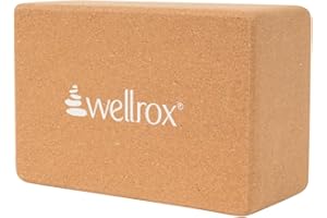WELLROX Cork Yoga Block, Yoga Blocks, Cork Yoga Blocks, Cork Yoga, Yoga Bolster for Restorative Yoga, Yoga Brick, Exercise Block, 4x6x9 Inches