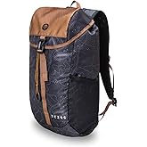 Tezos Juniper Daypack, Lightweight Hiking Backpack and Hydration Pack for Camping, Travel, Biking, and the Outdoors, 16 Liter (Black Topo)