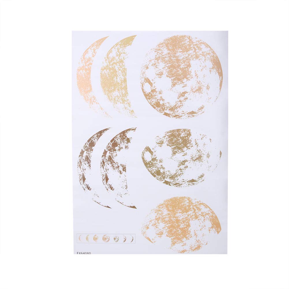Haofy Moon Phases Wall Decal - Moon Phases Decor, Gold Moon Phases, Modern Decals, Moon Wall Decal, Moon Phase Wall Art Decal Background Sticker for Home Bedroom Decoration