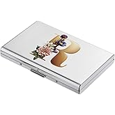 BONSYL Credit Card Holder, Slim RFID Blocking Card Holder Wallet, Fashionable Design and Artistic Patterns Metal Credit Card Holder Wallet, for Men Women.(6 Slots/Silver/R)