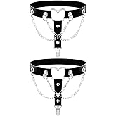 Lorealri Thigh High Garter Belt Adjustable Rock Heart Gothic Leg Suspender Belts Rave Party Thigh Lingerie for Women(2 PCs)