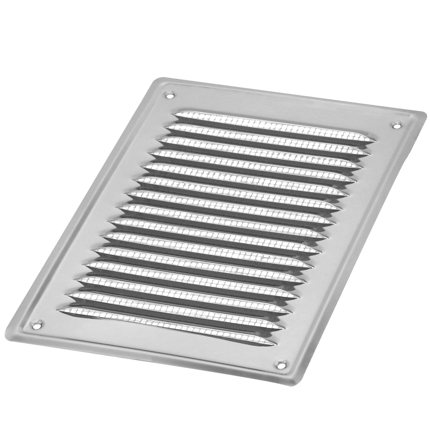 KOTARBAU® Vent Cover - Stainless Steel - 16.5x23 cm (6.5x9.03 inches) - Silver - Air Vent Grill - with Insect Screen - for Wall Ventilation - Corrosion Resistant