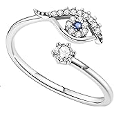 WOSTU Adjustable Animal Ring for Women Open Silver Dog Paw Fox Chameleon Dragon Snake Leaf Eye Stackable Dainty Ring Hypoallergenic Daily Wear Fashion Jewelry