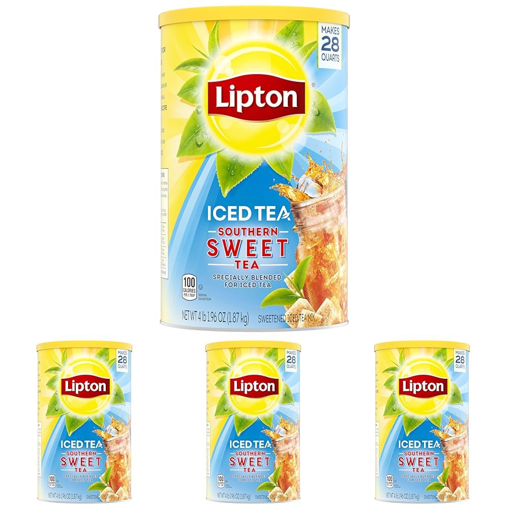 Lipton Southern Sweet Iced Tea Mix, Makes 28 Quarts, 4 Pack