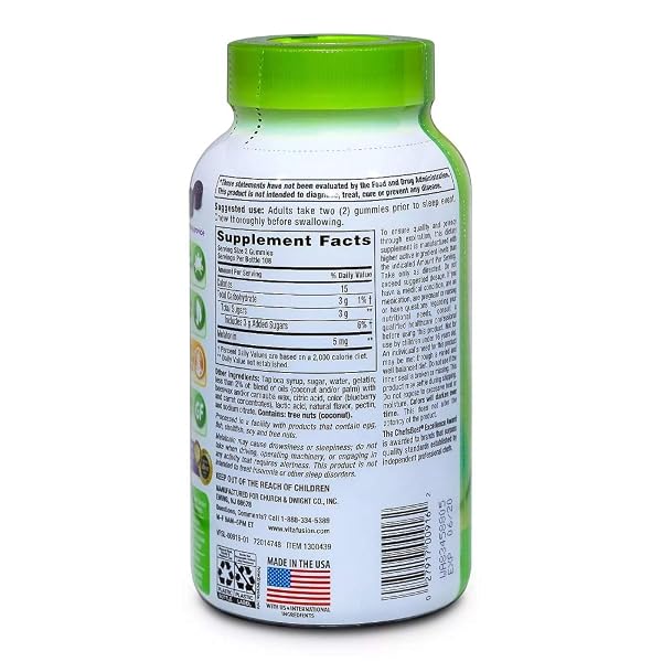 VITA FUSION MELATONIN 5 MG GUMMIES DIETARY SUPPLEMENT (NETCOUNT 216 GUMMIES),, 216COUNT ()