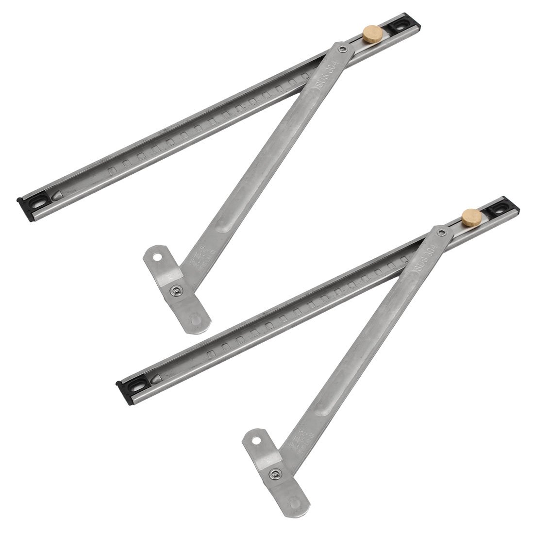 Sourcingmap 300mm 12-inch Length 304 Stainless Steel Casement Window Friction Hinge 2 Bar 2pcs
