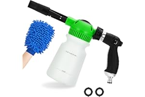 Elechomes Car Wash Foam Gun, Car Wash Soap Sprayer with Car Washing Mitts Quick Connect to Most Garden Hose (Green)