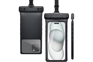 wellhouse Waterproof Phone Pouch, Waterproof Phone Case for iPhone 16 15 14 13 Pro Max XS Samsung, IPX8 3D Cellphone Dry Bag Beach Essentials - Earl Black