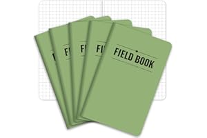 Elan Publishing Company Field Notebook/Pocket Journal - 3.5"x5.5" - Green - Graph Memo Book - Pack of 5