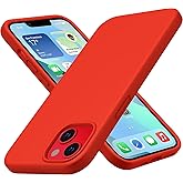 CellEver Heavy-Duty Silicone Case for iPhone 13 - Military Drop Protection, Elevated Screen & Camera Protection, Scratch-Free Interior, Bright Red