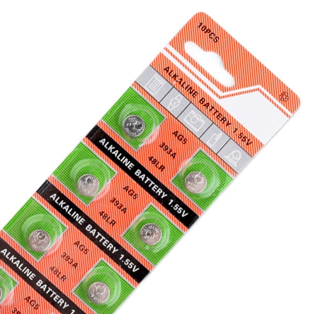Cotchear AG5 Button Cell Battery 393A LR754 SR48 AG5 Alkailine Coin Batteries [10Pcs/Pack]
