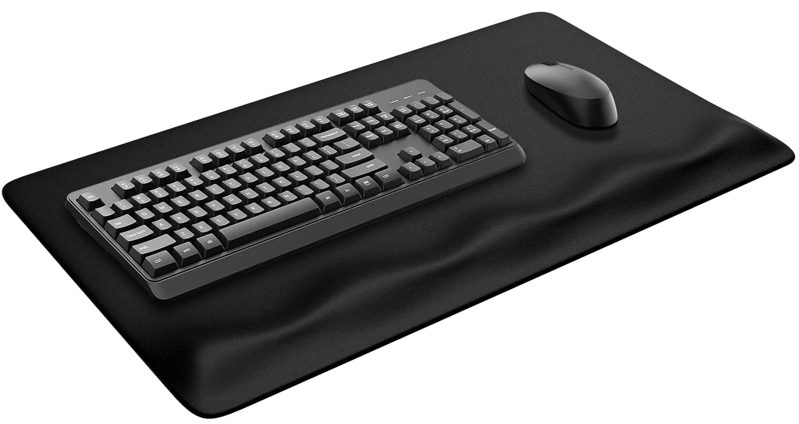Photo 1 of JIKIOU Large Mouse Pad with Wrist Rest, Desk Pad with Built in Wrist Rest, Waterproof Gaming Mouse Pad with Non-Slip Base for Typing Pain Relief Black 29.5x14.9 inch