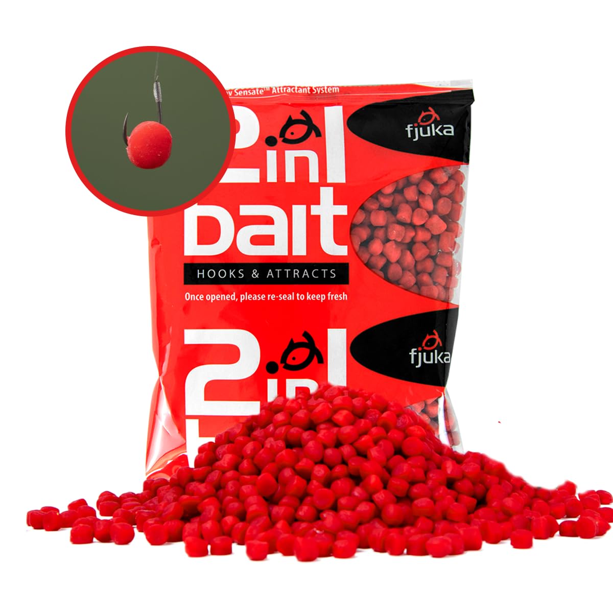 Fjuka 2in1 Original - 5mm Hook Bait. The soft feed pellet & attractant (red)
