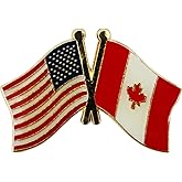 USA and Canada Die-struck Metal Friendship Lapel Pin with Butterfly Clasp Closure