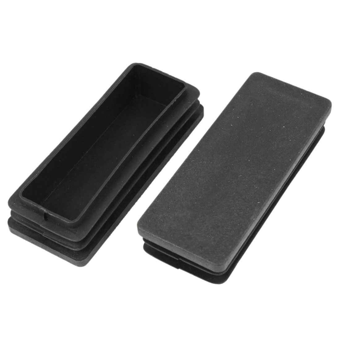Sourcingmap 2 Pcs Plastic Rectangle Blanking End Caps Tube Inserts 40mmx100mm