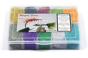 Lite Brite Dubbing Dispenser 10 Metallic Colors Mylar Tinsel Flash Fly Tying Dubbing Fly Tying Materials