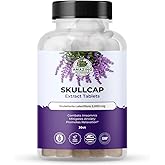 Amazing Botanicals Skullcap 10X Extract Tablets 2,000 mg - High Potency Herbal Supplement for Relaxation and Wellness - 30 Tablets