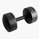 York Barbell Legacy Solid Round Dumbbell Black &ndash; Heavy Duty Cast Iron Hand Weight with Knurled Ergonomic Grip for Strength Training, Muscle Toning, Home Gym Workout &ndash; 150lb Single