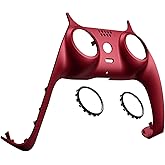eXtremeRate Volcanic Red Decorative Trim Shell Compatible with P S 5 Controller DIY Replacement Clip Shell, Custom Plates Cover Compatible with P S 5 Controller with Accent Rings