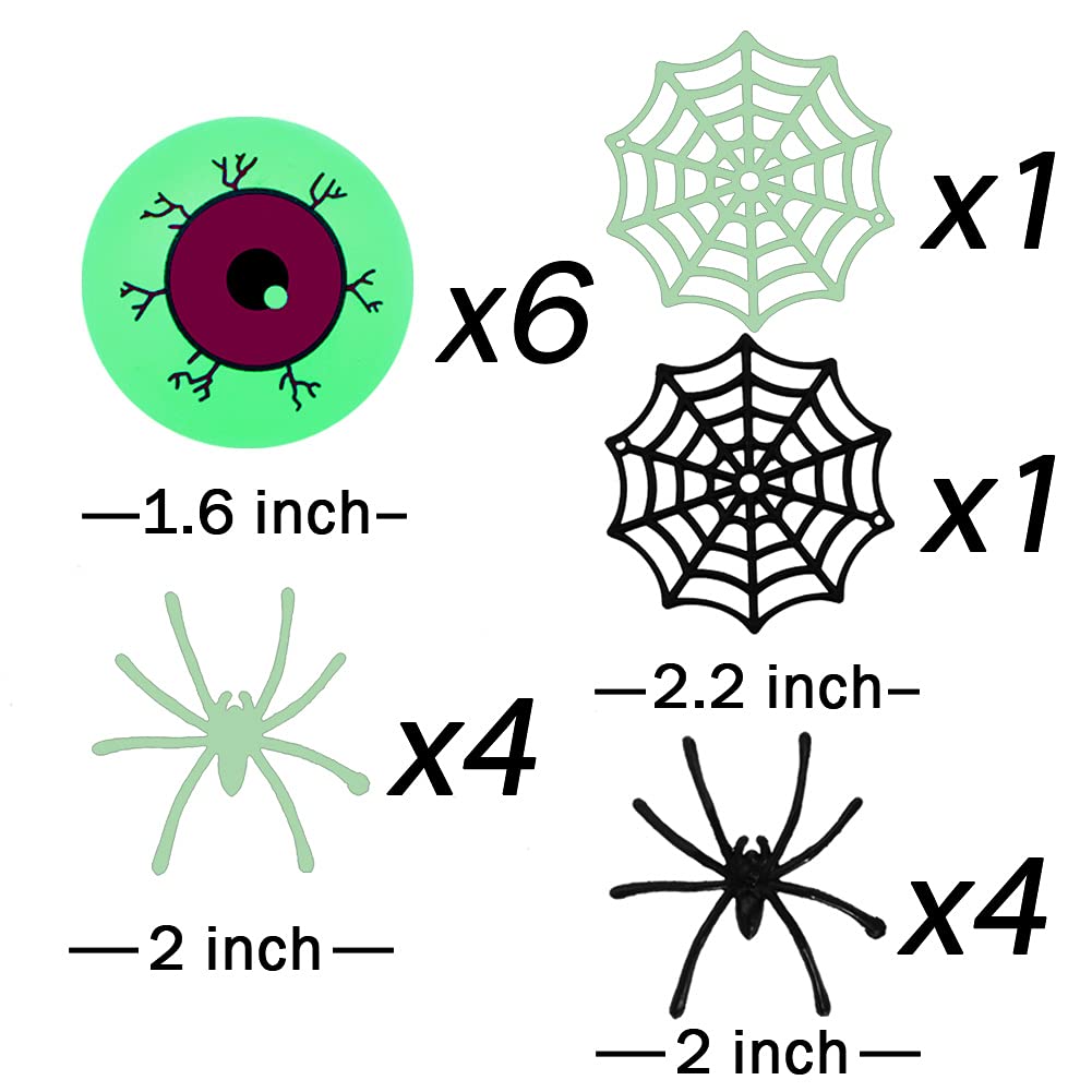 (Eyeball) The Halloween Glow in The Dark Beer Pong Set-Light up Beer Pong Cups for Indoor Outdoor Nighttime Competitive Fun,22 Glowing Cups(11 Green &11 Blue), 6 Glowing Balls- Party Game