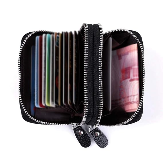 Leder Karten Geldbörse Leder Kreditkartenetui RFID Scheckkarten Kartenetui Visitenkartenetui Hülle-Halter-Schutz Damen Herren