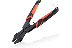 LEONTOOL Mini Bolt Cutter, 8" Heavy-Duty Bolt Cutters with Forged Powerful Edge, Spring Loaded Small Bolt Cutters with Soft A