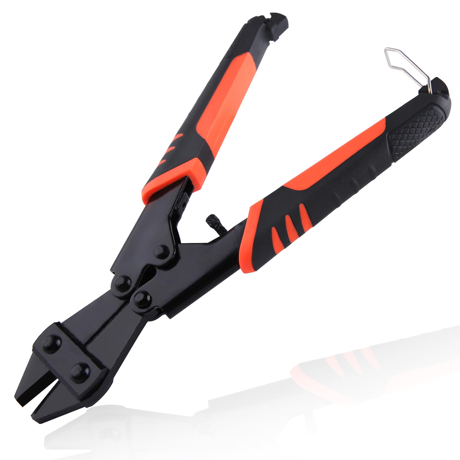 LEONTOOL Mini Bolt Cutter 8 Inch, Spring-Loaded Mini Bolt and Wire Cutter Heavy Duty with Comfort Grip and Safety Lock, Screw Cutter Tool Small Bolt Cutters for Wire, Cables, Chains, Small Screws