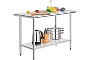 DOPINMIN Stainless Steel Table, 24x60Inch NSF Kitchen Work Table,Commercial Anti Rust Prep Table Adjustable Table Work Table for Hotels, Kitchens, Storage Rooms, etc.