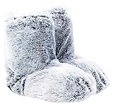 Upper Canada Soap Cozy Queen Faux Fur Warming Slippers, Gray
