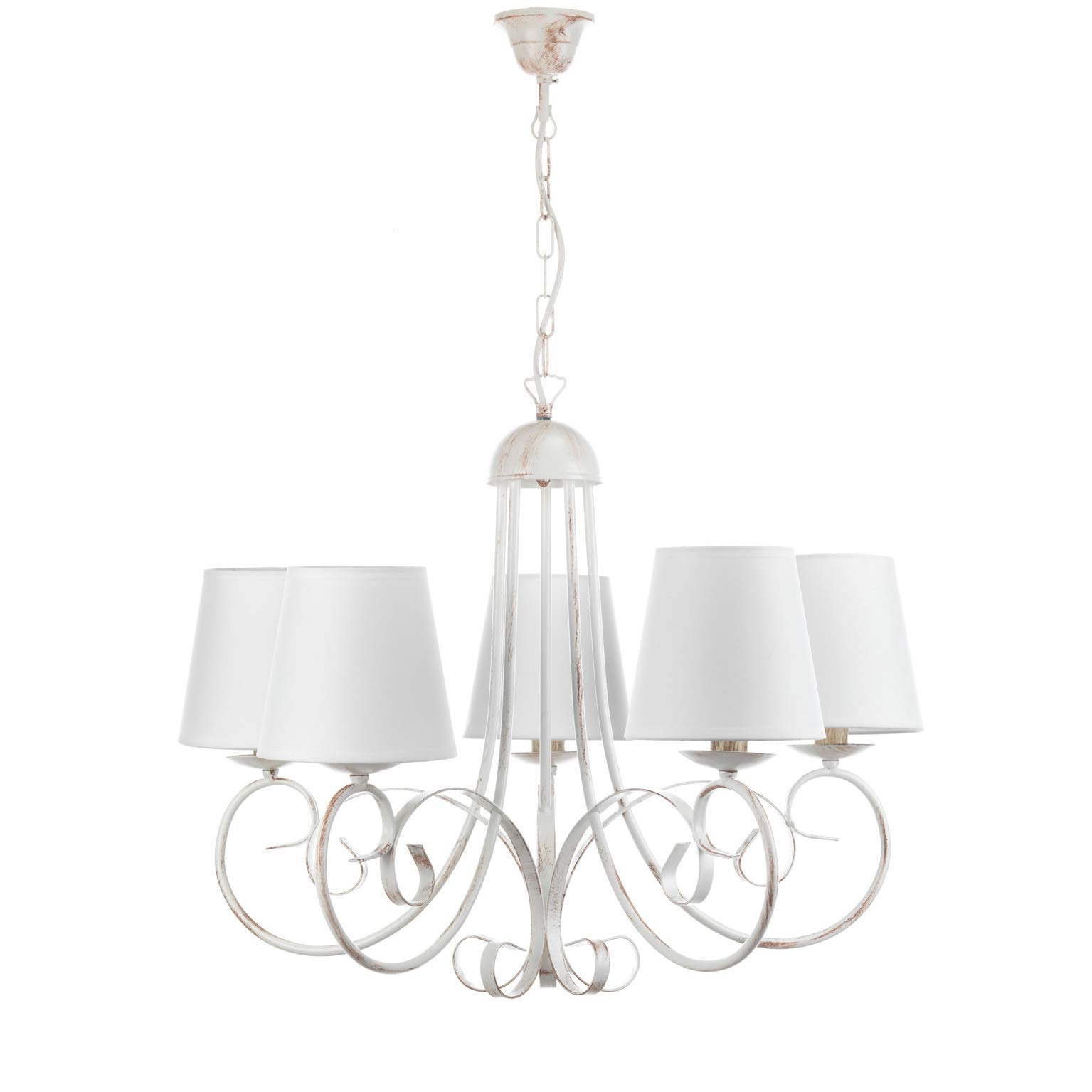 ONLI - Pompei 5 Lights Chandelier with lampshades Bianco