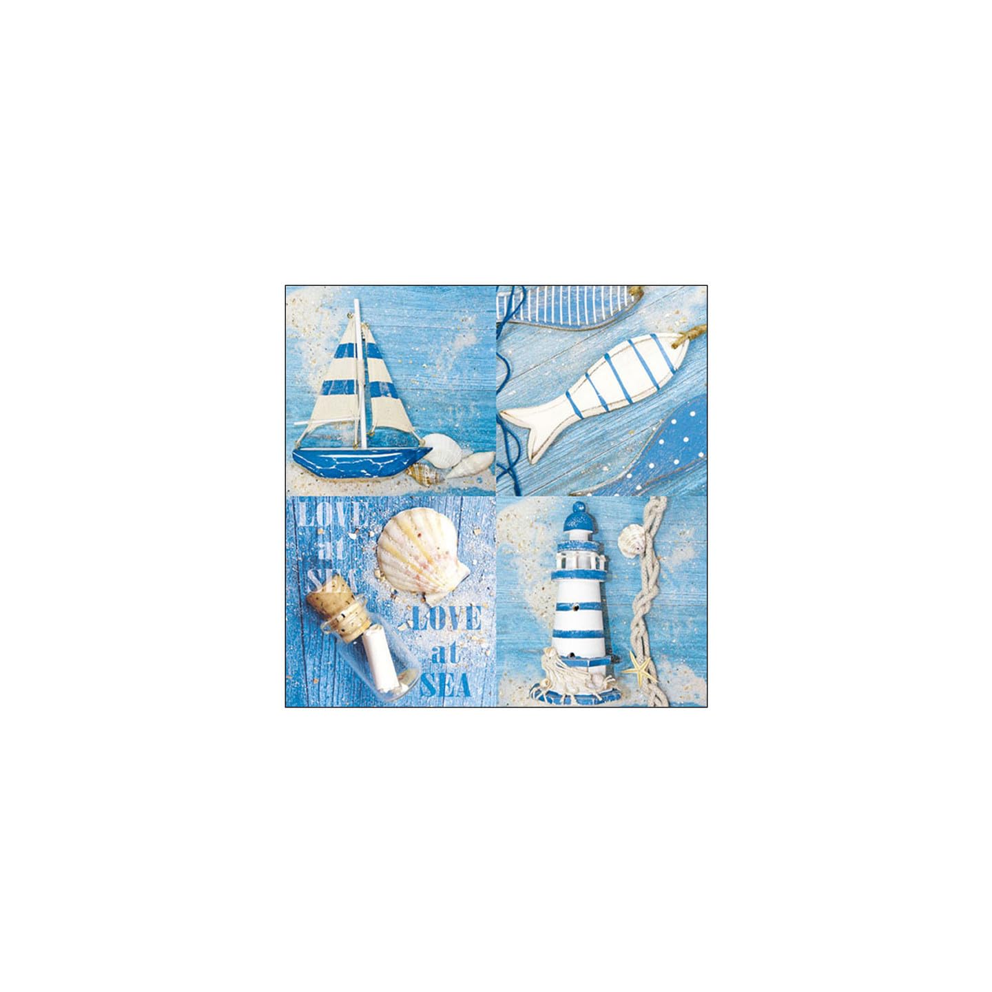 Ambiente Servietten Lunch/Party/ca. 33x33cm Love at Sea - Ideal as Gift