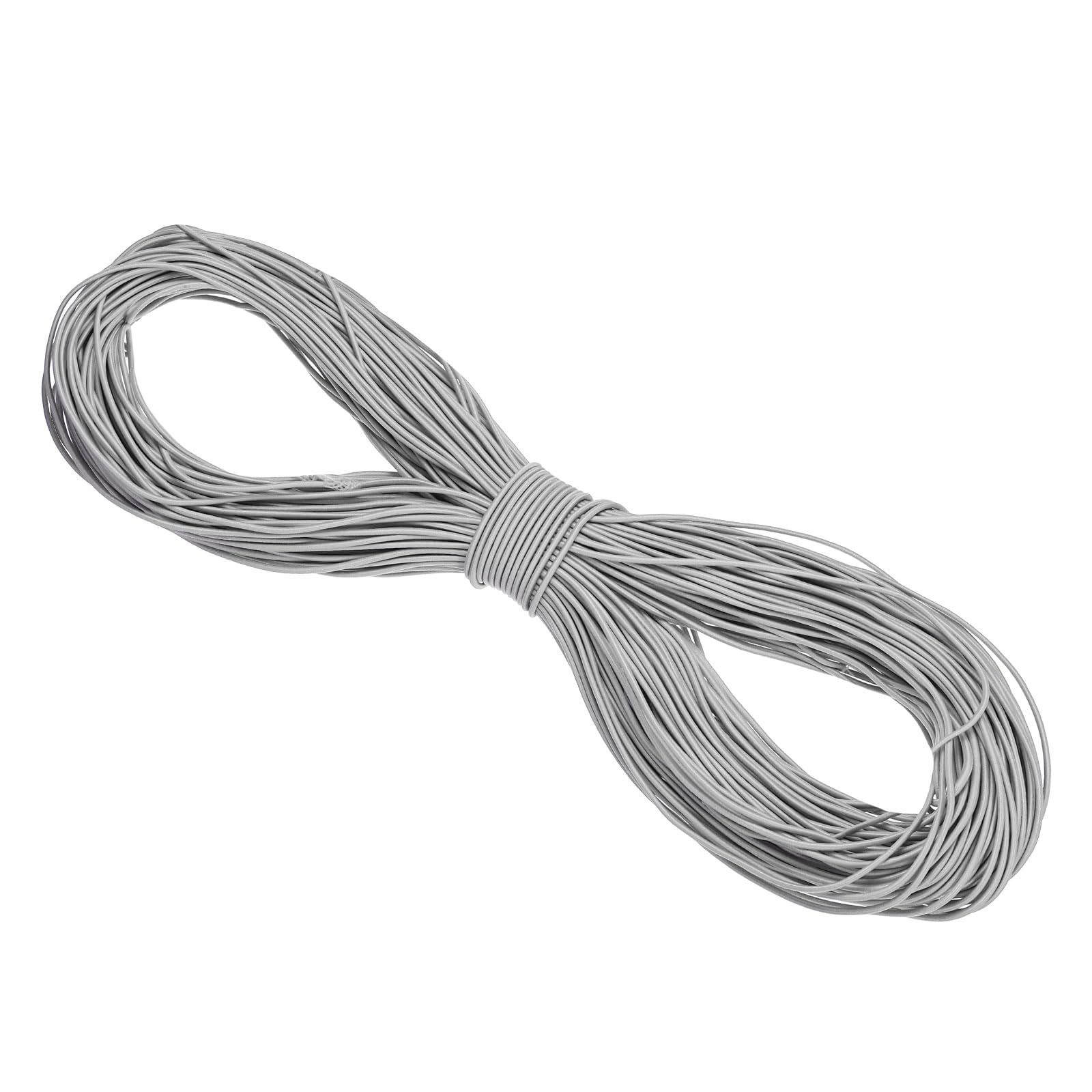 PATIKIL 109 Yards(100m) Bungee Cord Elastic Cord Heavy Stretch String Rope 2mm Light Grey for Crafting DIY Sewing Hook Straps Camping Tie Down Strap