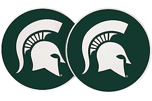 Desert Cactus Michigan State University Car Coaster Spartans MSU Absorbent Sandstone Car Cup Coasters Set of 2 (Design A)