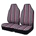 CAR Pass Baja Saddle Blanket Boho Paisley Stripes Ethnic Style car seat Covers, Universal Fit for Various Vehicles Car,SUV,Sedan,Truck,Jeep,Airbag Compatible Two Front Seat Only,Black & Purple