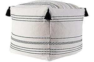 MOCOFO Cotton Woven Sofa and Stool Four Corners Tassels American Style Home Bedroom Bay Window Cushion Living Room Coffee Table Solid Color futon Decoration Pouf (45x45x40cm, mmk)