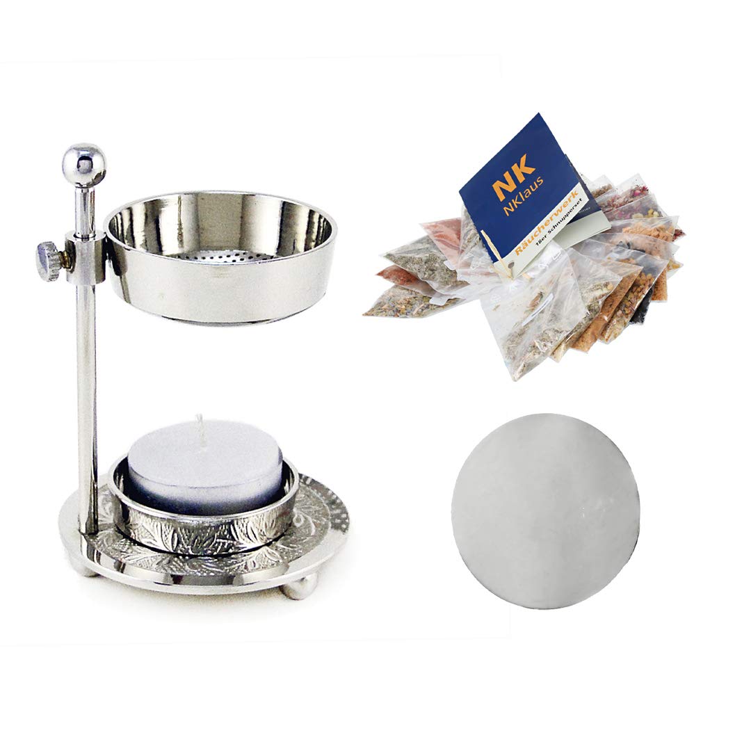NKlaus Large Incense Burner Set 21tlg. with best resins, herbs, incense blends 40602