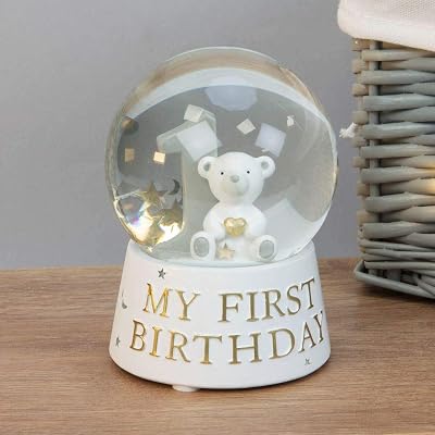 Bambino My 1st Birthday Snow Globe Hand Painted Nursery Gift